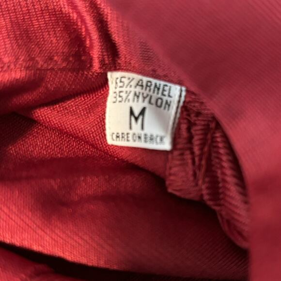 Vtg Arnel Nylon Men’s Short Sleeve Dress Shirt Button Front Pocket Red Size M - Picture 4 of 7